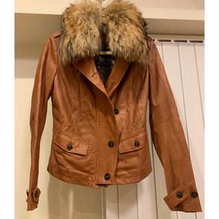 ウールリッチ(WOOLRICH)のウールリッチ  woolrich リアルファー付きレザージャケット(ライダースジャケット)