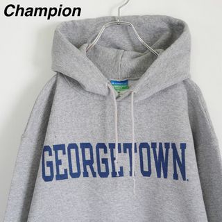 チャンピオン(Champion)の【ジョージタウン大学】チャンピオン／パーカー　ビッグロゴ　刺繍ロゴ　裏起毛　M(パーカー)