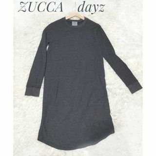 ズッカ(ZUCCa)のZUCCA　dayz 長袖ワンピース　Ｍサイズ　グレー　膝下(ひざ丈ワンピース)