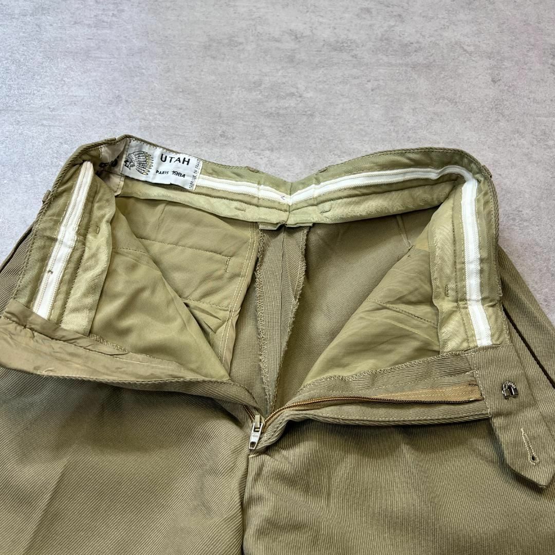 MILITARY(ミリタリー)の80s　フランス軍　ミリタリーパンツ　サイドライン　古着　ベージュ　88.76C メンズのパンツ(ワークパンツ/カーゴパンツ)の商品写真