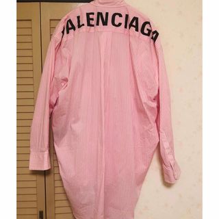 バレンシアガ(Balenciaga)のバレンシアガ  バックロゴボウタイストライプ長袖シャツ (シャツ/ブラウス(長袖/七分))