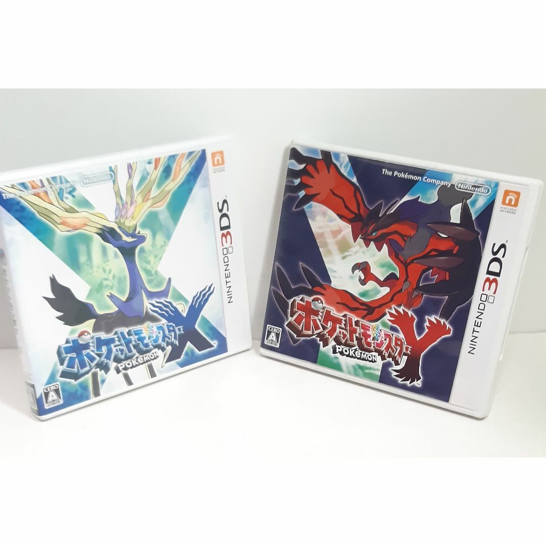 ニンテンドー3DS(ニンテンドー3DS)の★動作確認済★　任天堂　3DS ポケットモンスター　Ｘ　Ｙ　セット　箱付き エンタメ/ホビーのゲームソフト/ゲーム機本体(携帯用ゲームソフト)の商品写真