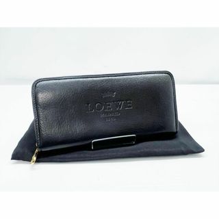 ロエベ(LOEWE)の良好品　LOEWE　ロエベ　ヘリテージ　ロゴ　ラウンド長財布　黒(財布)