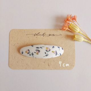 *566 ハンドメイド 7cm オーバル パッチンピン(ヘアアクセサリー)