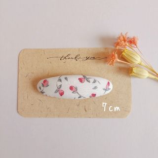 *568 ハンドメイド 7cm オーバル パッチンピン(ヘアアクセサリー)