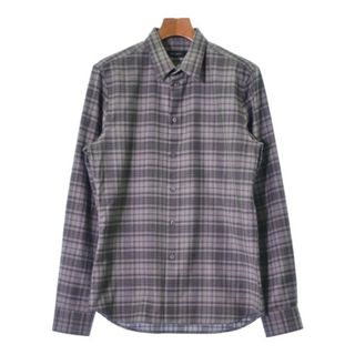 ジバンシィ(GIVENCHY)のGIVENCHY カジュアルシャツ 40(L位) グレーx黒系(チェック) 【古着】【中古】(シャツ)