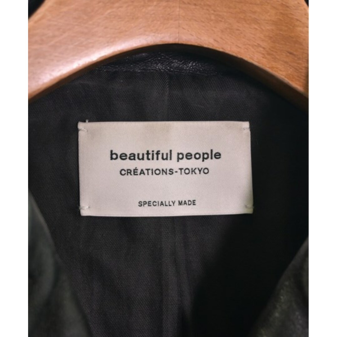 beautiful people(ビューティフルピープル)のbeautiful people ライダース 130(XS位) 黒 【古着】【中古】 レディースのジャケット/アウター(ライダースジャケット)の商品写真