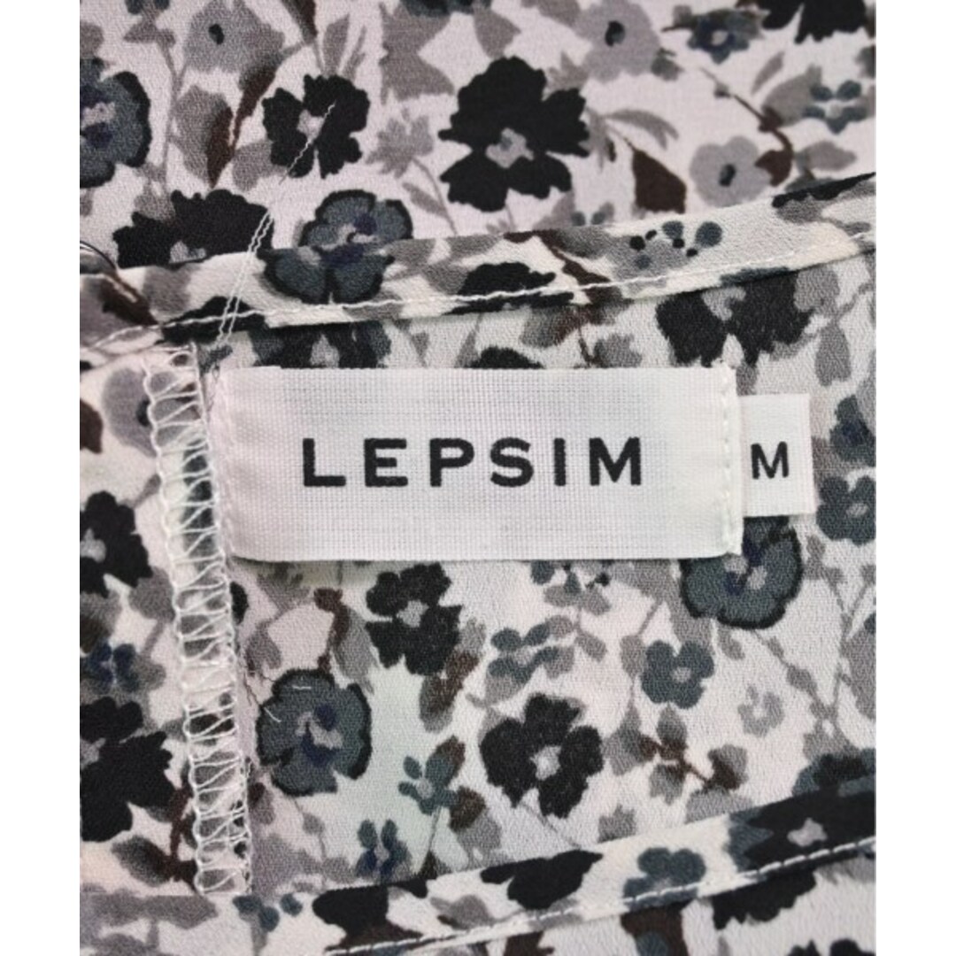 LEPSIM LOWRYS FARM(レプシィムローリーズファーム)のLEPSIM LOWRYSFARM ブラウス M 白xグレーx黒(花柄) 【古着】【中古】 レディースのトップス(シャツ/ブラウス(長袖/七分))の商品写真