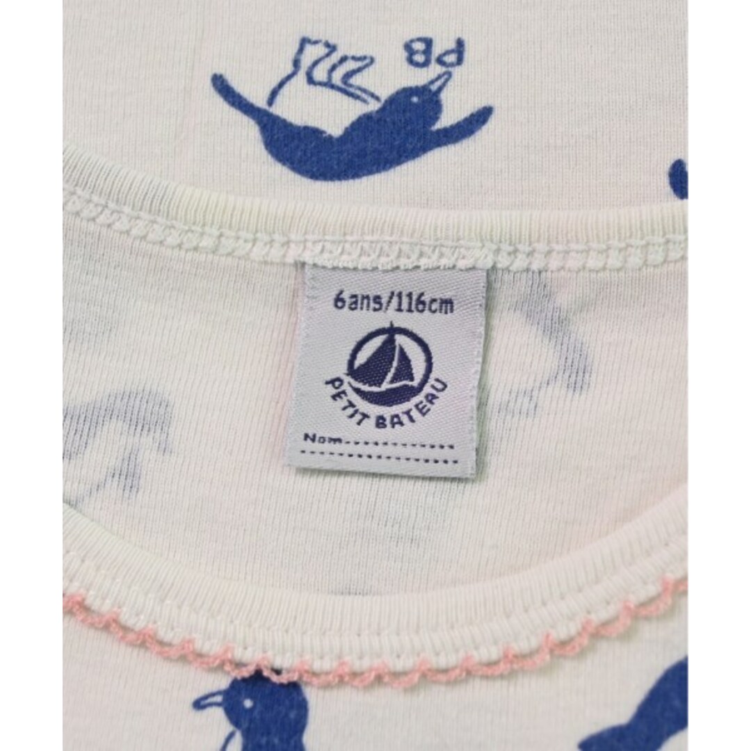 PETIT BATEAU(プチバトー)のPETIT BATEAU Tシャツ・カットソー 116 白x青(総柄) 【古着】【中古】 キッズ/ベビー/マタニティのキッズ服女の子用(90cm~)(Tシャツ/カットソー)の商品写真