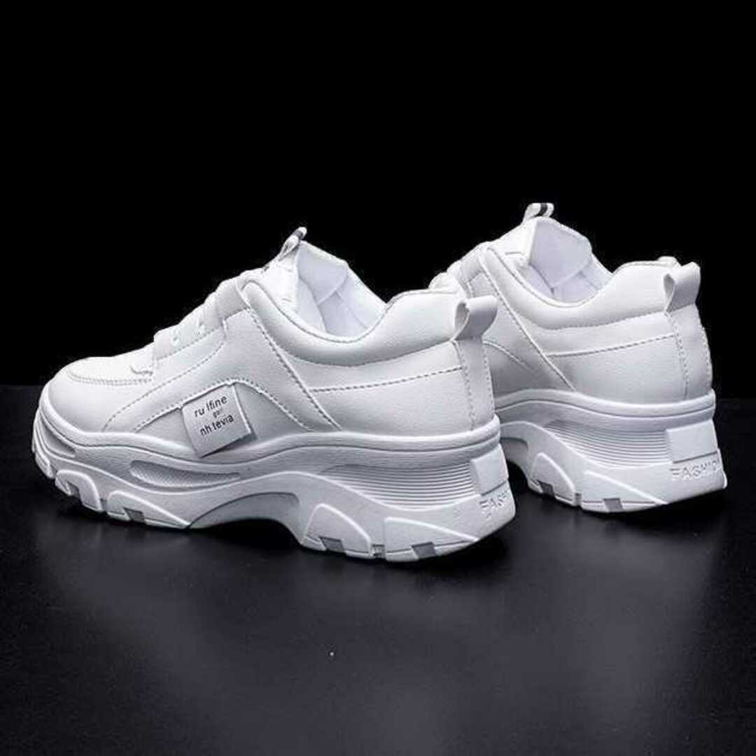 23cm レディース 厚底 運動靴 ウォーキング ホワイト P390 レディースの靴/シューズ(スニーカー)の商品写真