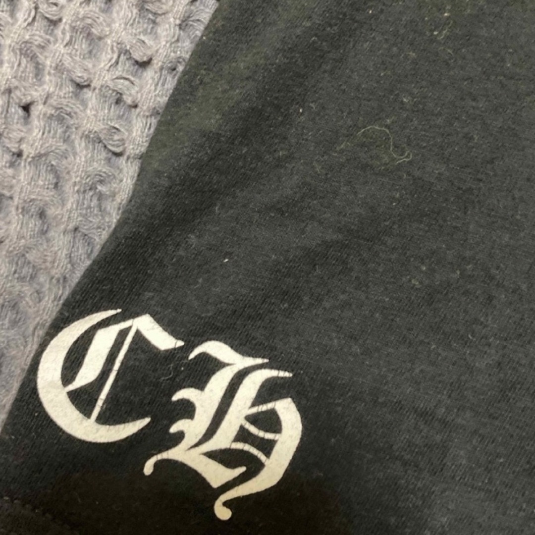 Chrome Hearts(クロムハーツ)のクロムハーツTシャツ ブラック S スクロールラベル 縦ロゴ ワンポケット レディースのトップス(Tシャツ(半袖/袖なし))の商品写真