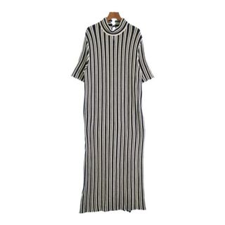 ジルサンダー(Jil Sander)のJIL SANDER ワンピース 38(S位) 濃紺x白(ストライプ) 【古着】【中古】(ひざ丈ワンピース)