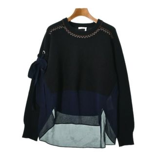 クロエ(Chloe)のChloe クロエ ニット・セーター XS 黒x紺 【古着】【中古】(ニット/セーター)