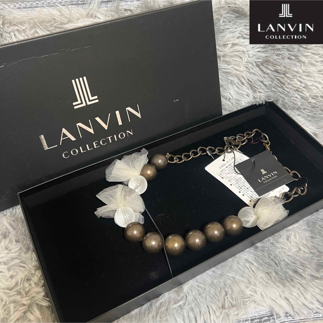 LANVIN COLLECTION(ランバンコレクション)の【未使用タグ付き】LANVIN COLLECTION  大玉　レース　ネックレス レディースのアクセサリー(ネックレス)の商品写真