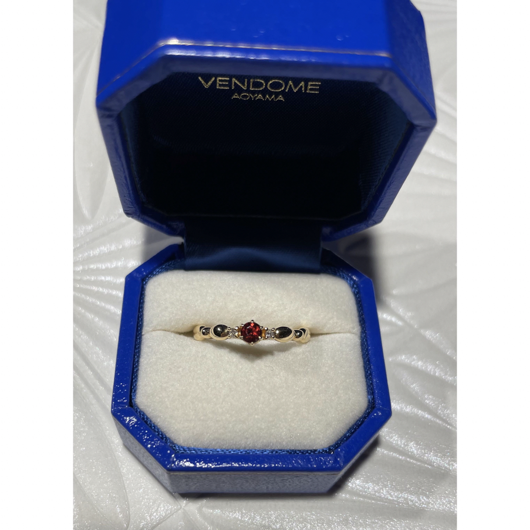 Vendome Aoyama(ヴァンドームアオヤマ)のVANDOME AOYAMA k18 ガーネット　ダイヤモンド　リング レディースのアクセサリー(リング(指輪))の商品写真