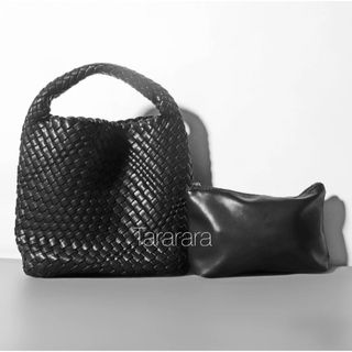 ●Supple braided bag BLACK●(トートバッグ)