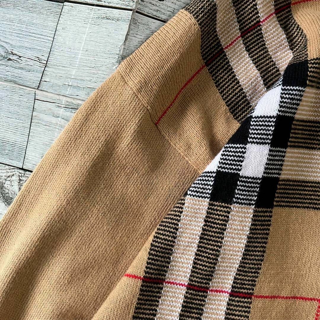 BURBERRY(バーバリー)のBurberrysバーバリーノバチェックVネックニットベージュ古着q1 レディースのトップス(ニット/セーター)の商品写真