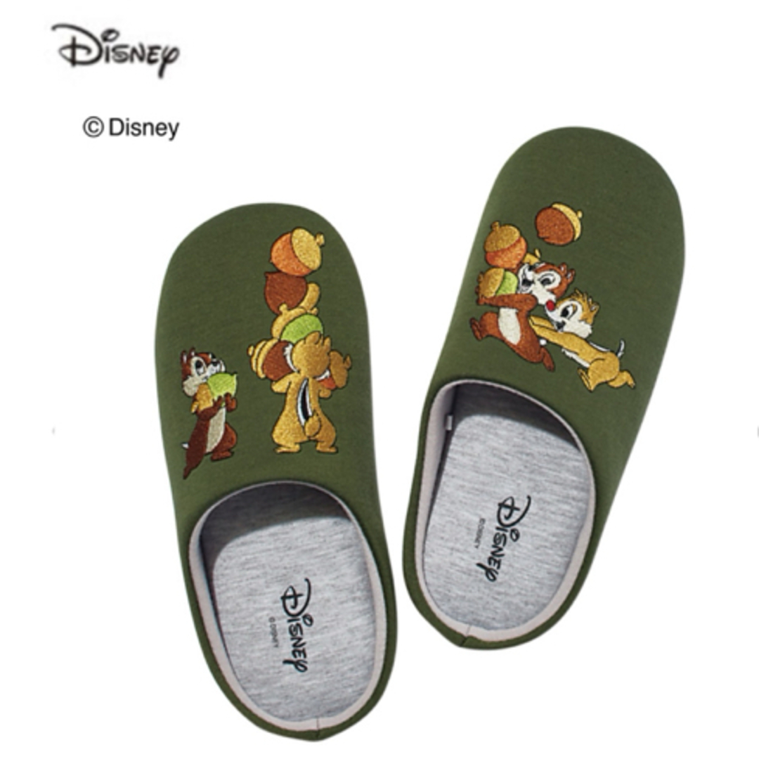 Disney(ディズニー)の新品未使用Disney ディズニー チップ＆デール刺繍ふかふかスリッパ M エンタメ/ホビーのおもちゃ/ぬいぐるみ(キャラクターグッズ)の商品写真