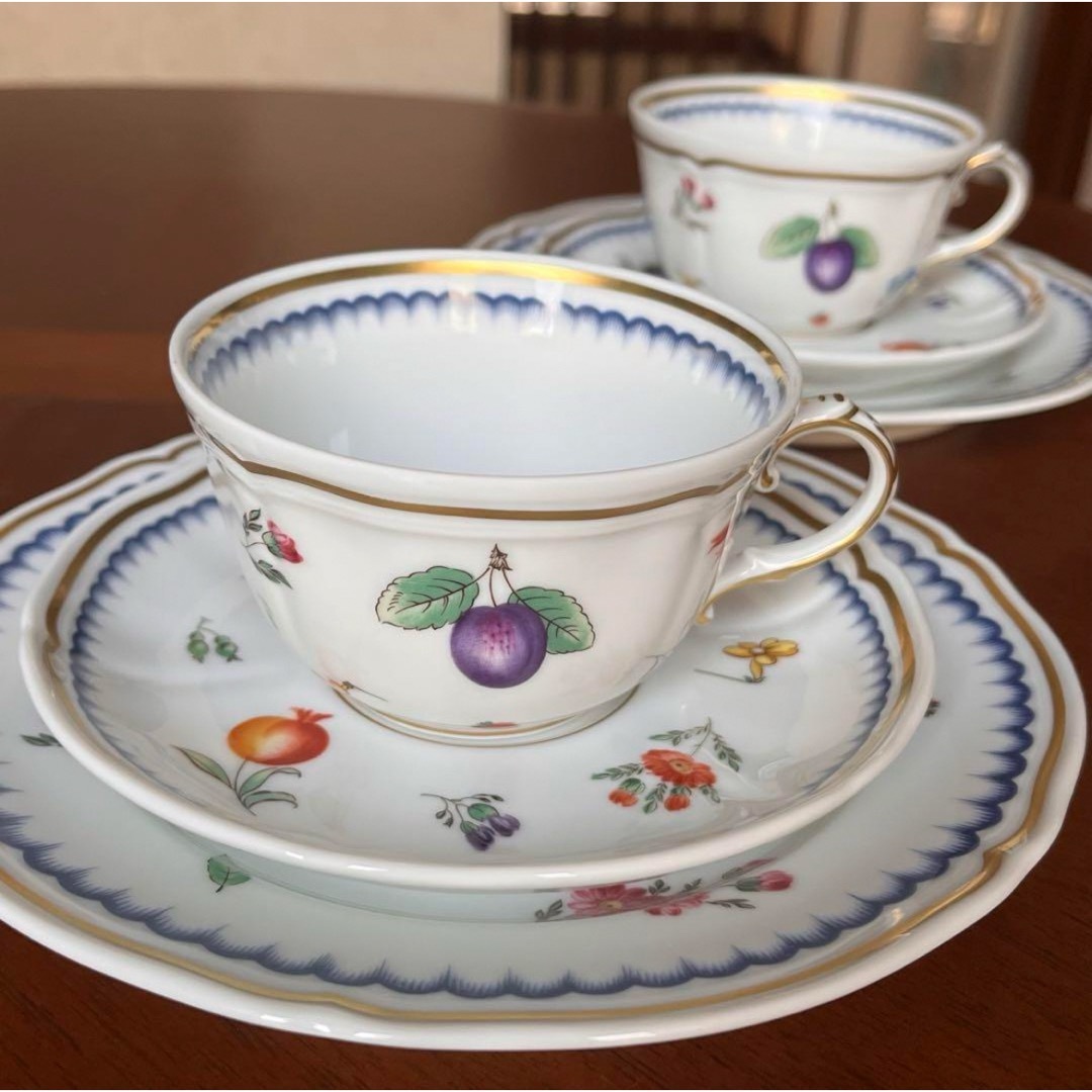 美品】リチャードジノリ☆イタリアンフルーツ☆トリオ ペア 美品】リチャードジノリ☆イタリアンフルーツ☆トリオ ペア