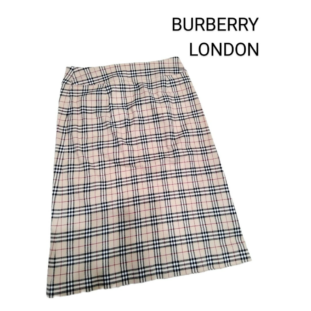 BURBERRY BLUE LABEL(バーバリーブルーレーベル)のBURBERRY LONDON 膝丈 スカート ノバチェック ベージュS レディースのスカート(ひざ丈スカート)の商品写真