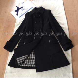 バーバリーブルーレーベル(BURBERRY BLUE LABEL)のバーバリーブルーレーベル ロングコート 黒 38(ロングコート)