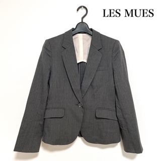 LES MUES シルク混ジャケット グレー ストレッチ 仕事 セレモニー(テーラードジャケット)