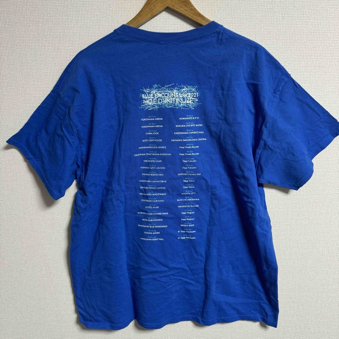 【古着】blue encount バンド　Tシャツ　XL ブルー　ブルエン　人気 エンタメ/ホビーのタレントグッズ(ミュージシャン)の商品写真