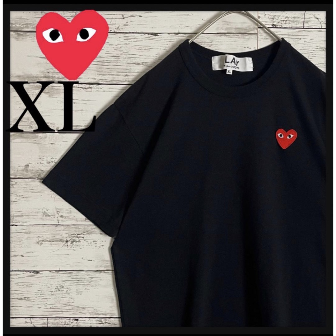 COMME des GARCONS(コムデギャルソン)の【即完売モデル】プレイコムデギャルソン ハート ワンポイント刺繍ロゴ tシャツ メンズのトップス(Tシャツ/カットソー(半袖/袖なし))の商品写真