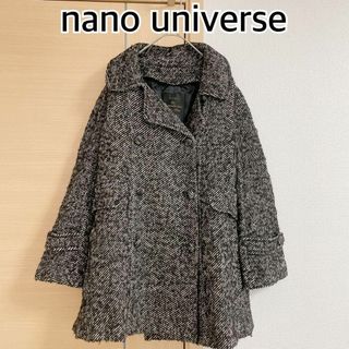 ナノユニバース(nano・universe)のナノユニバース　総柄　コート　ホワイトブラック　ジャケット(チェスターコート)