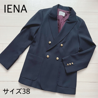 IENA - SLOBE IENA 金ボタンダブルジャケット 紺ブレの通販 by