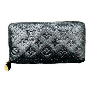 Louis Vuitton ルイヴィトン 長財布 ジッピーウォレット パイソン N80686  ICチップ ブラック 【極美品】 42402K107(長財布)