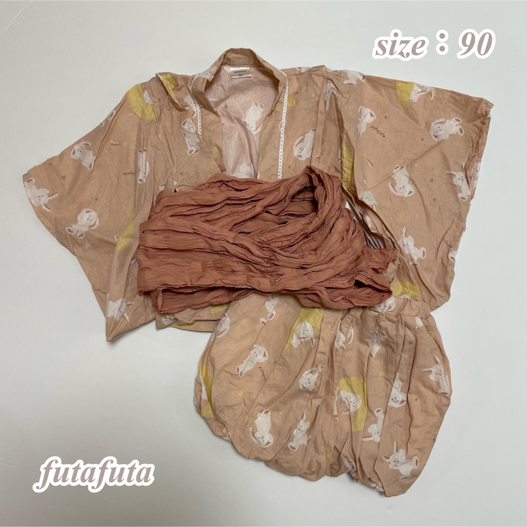 futafuta(フタフタ)の【futafuta】フタフタ フタウサ 甚平 浴衣ドレス 90 キッズ/ベビー/マタニティのキッズ服女の子用(90cm~)(甚平/浴衣)の商品写真