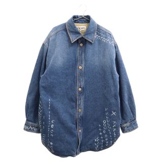 ロエベ(LOEWE)のLOEWE ロエベ 21AW Printed Oversize Denimshirt Jacket プリントオーバーサイズデニムシャツボアジャケット H526Y05W24 ブルー(フライトジャケット)