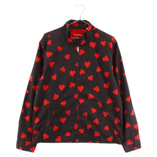 シュプリーム(Supreme)のSUPREME シュプリーム 17SS Hearts Harrington Jacket ハーツハリントンジャケット ハート柄スウィングトップ 総柄ジップアップブルゾン ブラック/レッド(ブルゾン)