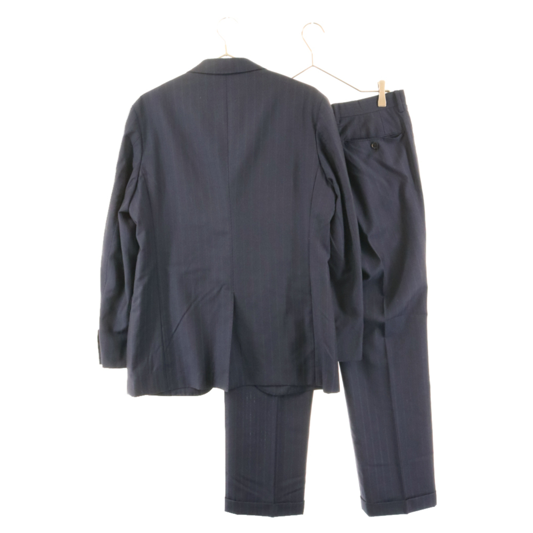 UNIVERSAL LANGUAGE ユニバーサル ランゲージ ストライプ ノッチドラペル 3B テーラードジャケット センタープレス テーパードスラックスパンツ セットアップ スーツ メンズのスーツ(セットアップ)の商品写真