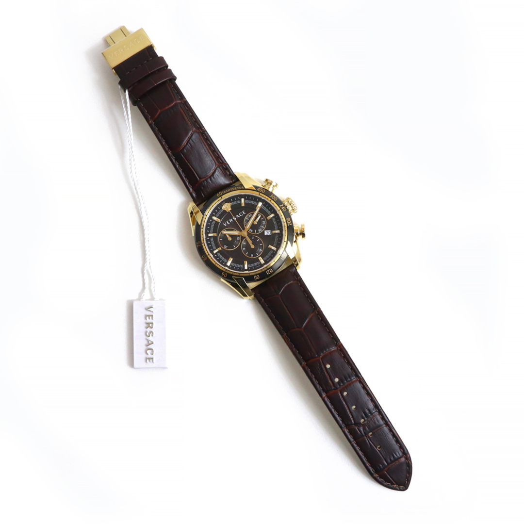 VERSACE(ヴェルサーチ)のヴェルサーチ V-RAY クロノグラフ クォーツ メンズ 腕時計 VEDB00318 ブラック 黒 ブラウン 箱付 VERSACE（未使用　展示品） メンズの時計(腕時計(アナログ))の商品写真