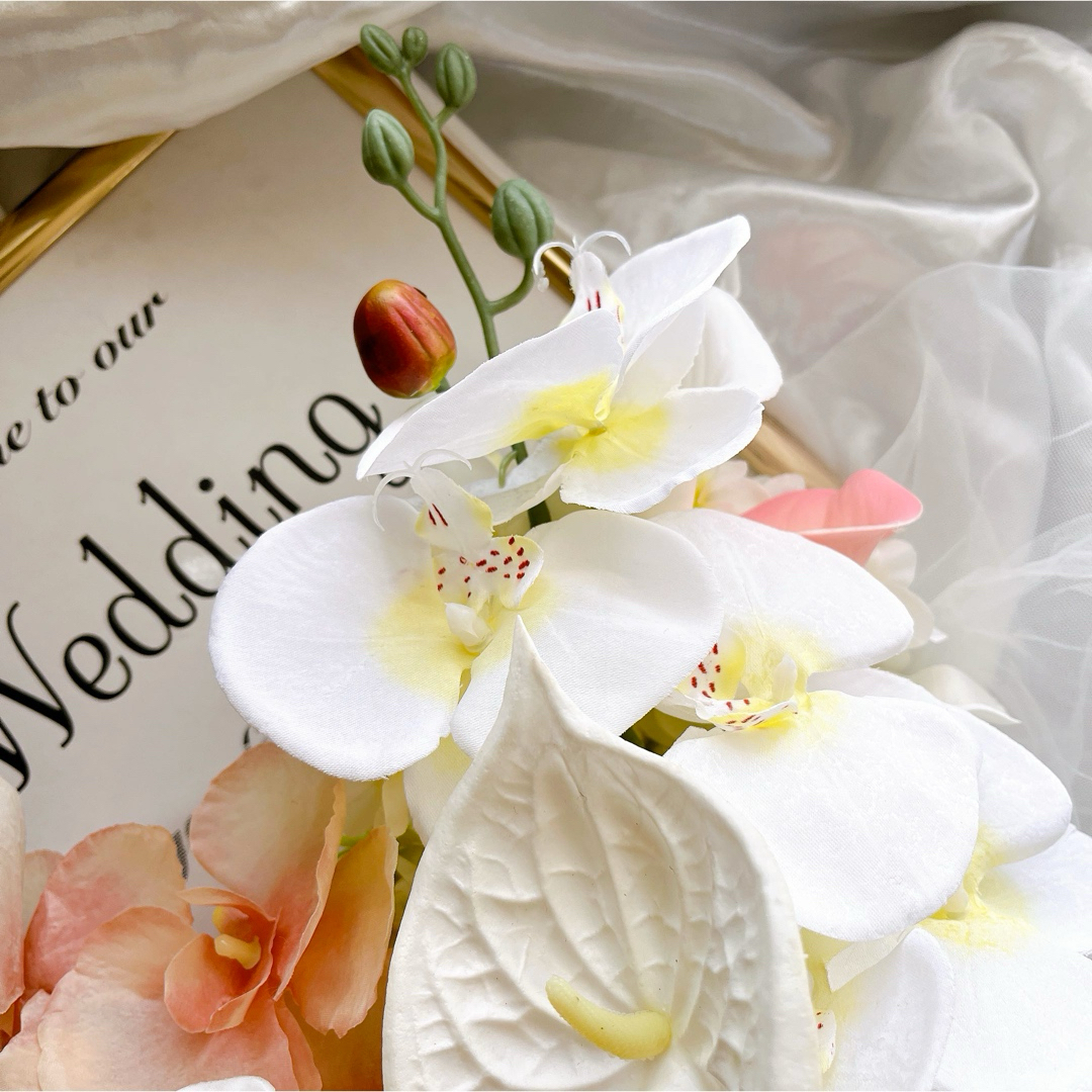 受注製作 No.176クラッチブーケ 結婚式 ウエディングブーケ 前撮り 和装 ハンドメイドのウェディング(ブーケ)の商品写真
