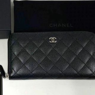 シャネル(CHANEL)の格安 美品♡シャネル♡マトラッセ キャビアスキン ブラック 長財布 25番台(財布)