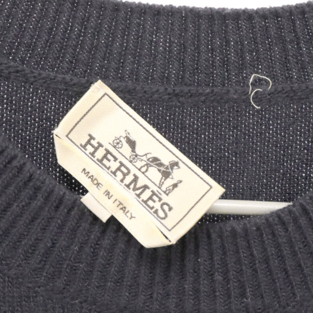Hermes(エルメス)のHERMES エルメス カシミヤ混 ウール ニット長袖セーター ネイビー メンズのトップス(ニット/セーター)の商品写真