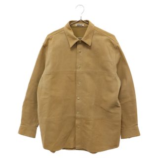 オーラリー(AURALEE)のAURALEE オーラリー 20AW NUBUCK LEATHER BIG SHIRTS ヌバックレザー ビッグシャツ 長袖シャツ ベージュ A20AB02NL(シャツ)