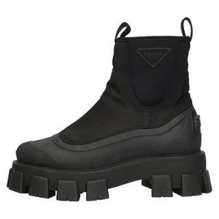 PRADA プラダ 22AW Re-nylon モノリス リナイロン ギャバジン チェルシーサイドゴアブーツ ブラック 2UE029