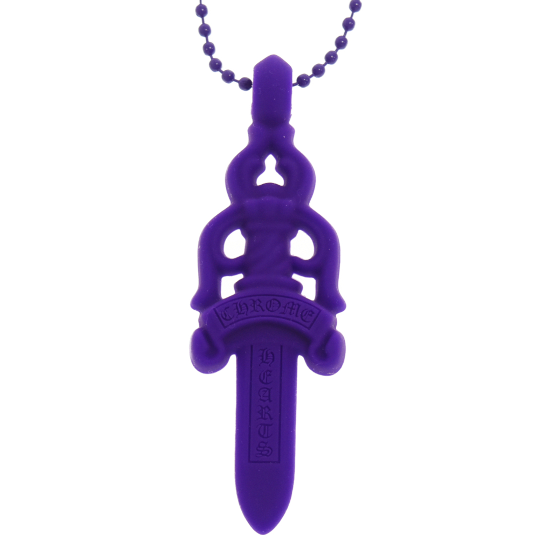 Chrome Hearts(クロムハーツ)のCHROME HEARTS クロムハーツ PENDANT DAGGER ダガーペンダント ラバーネックレス パープル メンズのアクセサリー(ネックレス)の商品写真