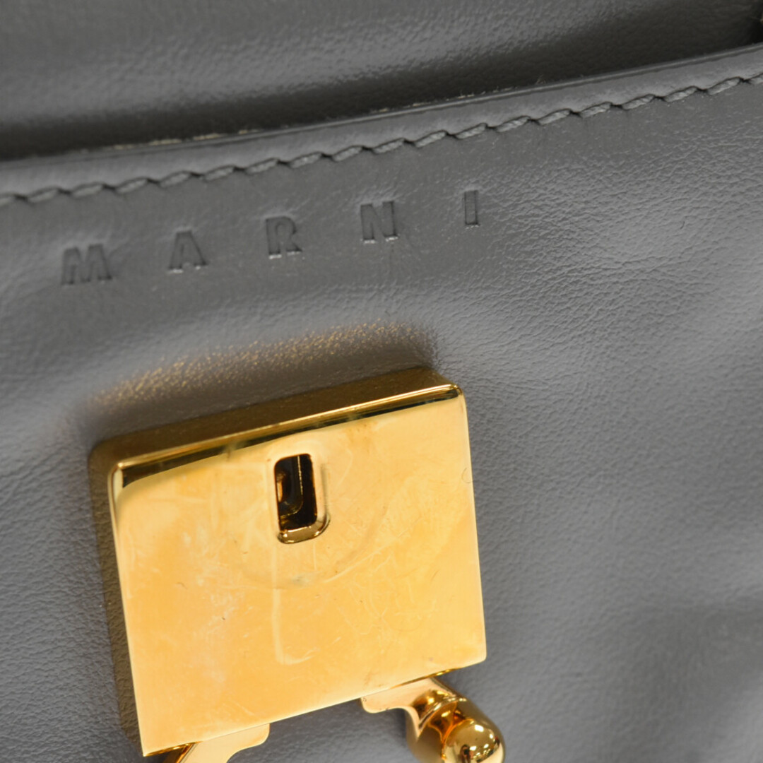 Marni(マルニ)のMARNI マルニ MINI TRUNK SOFT ミニ トランクソフト レザー ショルダーバッグ グレー SBMP0075Y0 メンズのバッグ(ショルダーバッグ)の商品写真