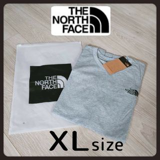 ザノースフェイス(THE NORTH FACE)のTHE NORTH FACEノースフェイスシンプルロゴ半袖TシャツグレーXL(Tシャツ/カットソー(半袖/袖なし))