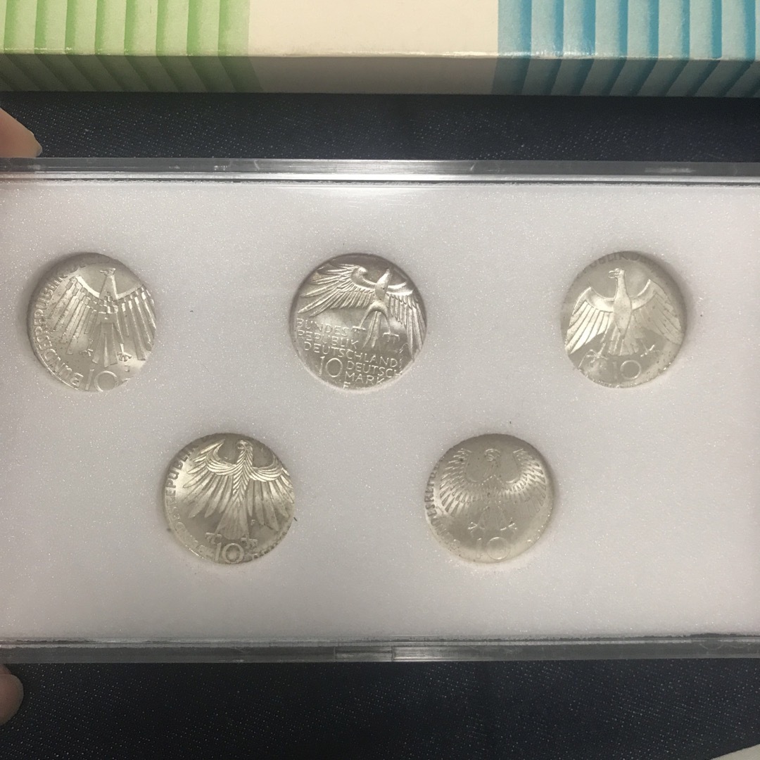 ミュンヘンオリンピック記念銀貨　10マルク5点セット エンタメ/ホビーの美術品/アンティーク(貨幣)の商品写真