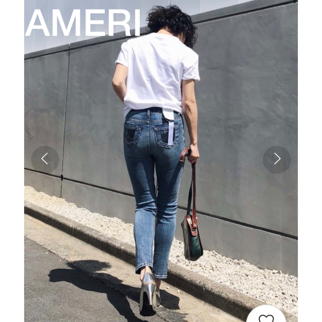 Ameri VINTAGE(アメリヴィンテージ)のAMERIアメリCLEAR POCKET SKINNY DENIMスキニーデニム レディースのパンツ(デニム/ジーンズ)の商品写真