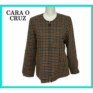 美品 CARA O CRUZ キャラオクルス ジャケット キュプラ(ノーカラージャケット)