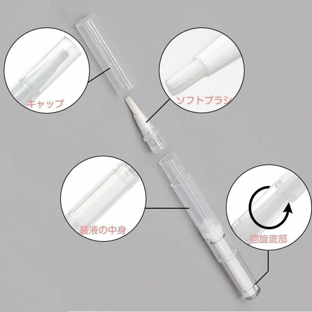 ツイストペン ブラシ3本セット 容器 3ml  ネイルオイルペン コスメ/美容のネイル(その他)の商品写真