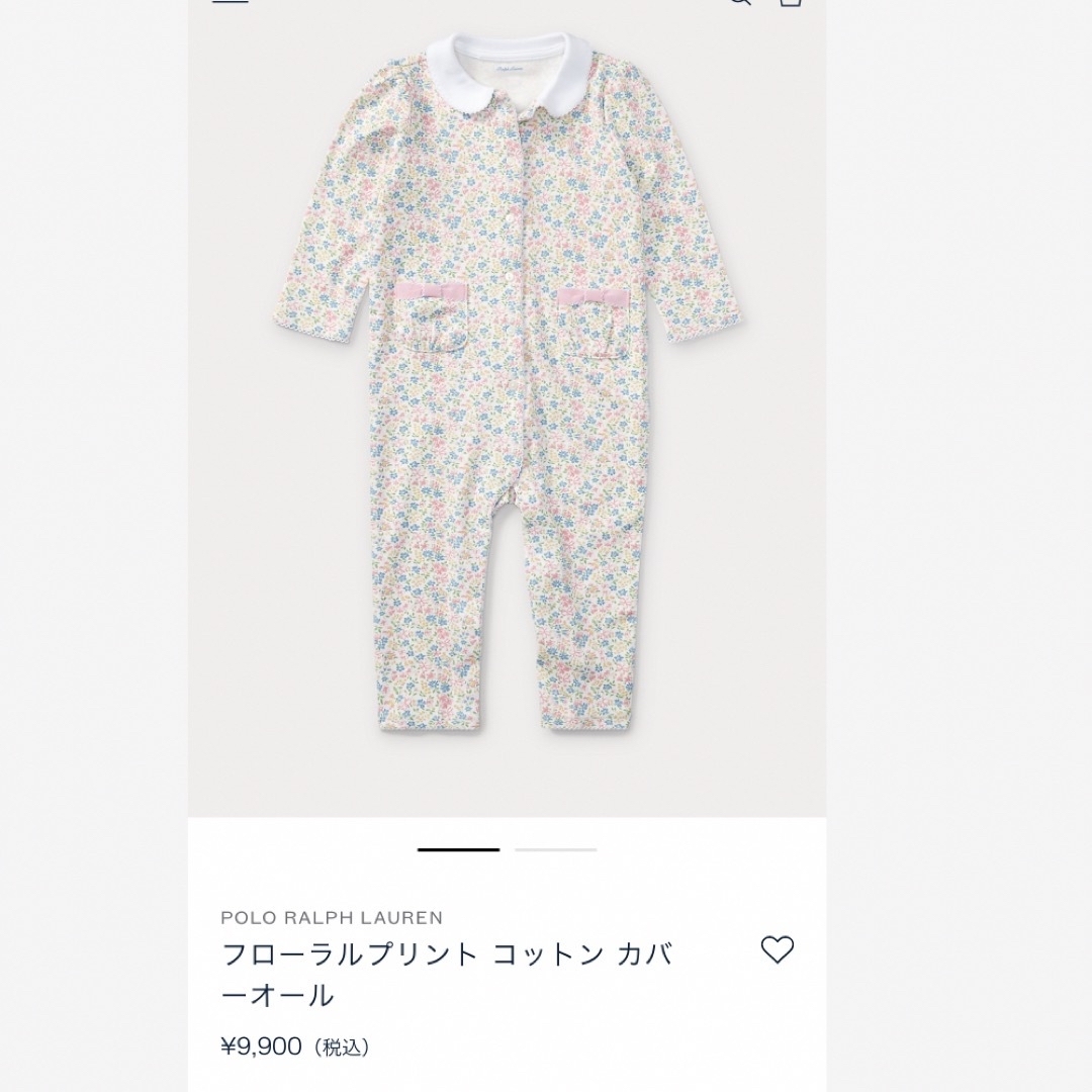 POLO RALPH LAUREN(ポロラルフローレン)のラルフローレン　ベビー　花柄　ロンパース キッズ/ベビー/マタニティのベビー服(~85cm)(ロンパース)の商品写真