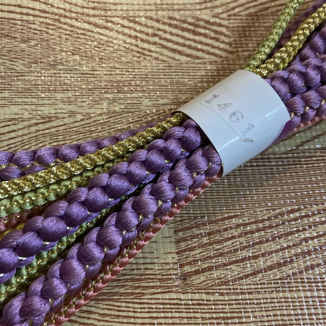 帯締め　振袖　パープル　紫　ゴールド レディースの水着/浴衣(和装小物)の商品写真